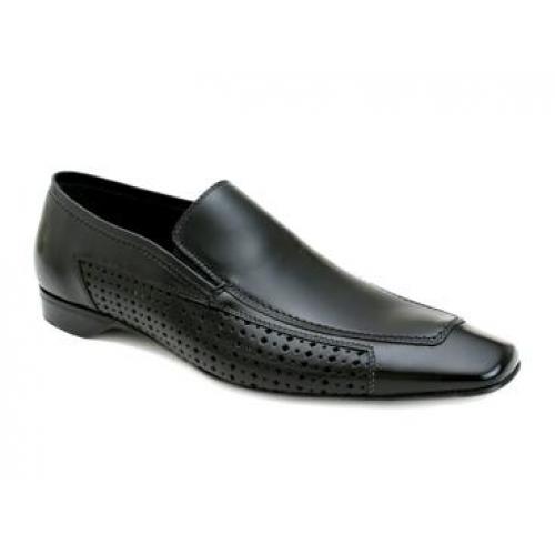 Mezlan "Hammond" Black Artisan Perforated Design Shoes